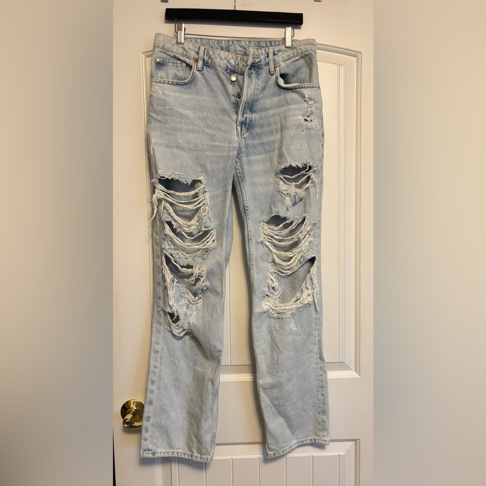 &Denim Casual Light Blue Distressed Women's Jeans Size 6